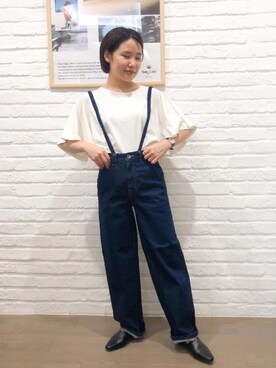 「Moname（モナーム）のアイテム（パンツ）」を使った、フタバさん（レディース・151cm）の夏コーディネート