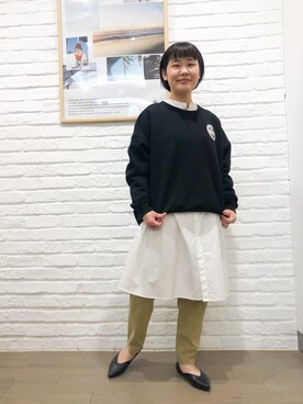 「Moname（モナーム）のアイテム（パンツ）」を使った、フタバさん（レディース・151cm）の冬コーディネート