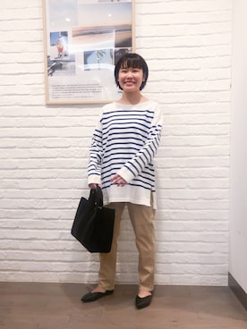 「Moname（モナーム）のアイテム（パンツ）」を使った、フタバさん（レディース・151cm）の冬コーディネート