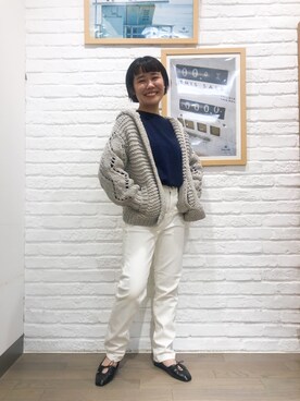 「Moname（モナーム）のアイテム（パンツ）」を使った、フタバさん（レディース・151cm）の冬コーディネート