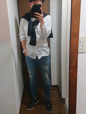 「エアリズム」｜ひろさん（メンズ・181cm）の春コーディネート