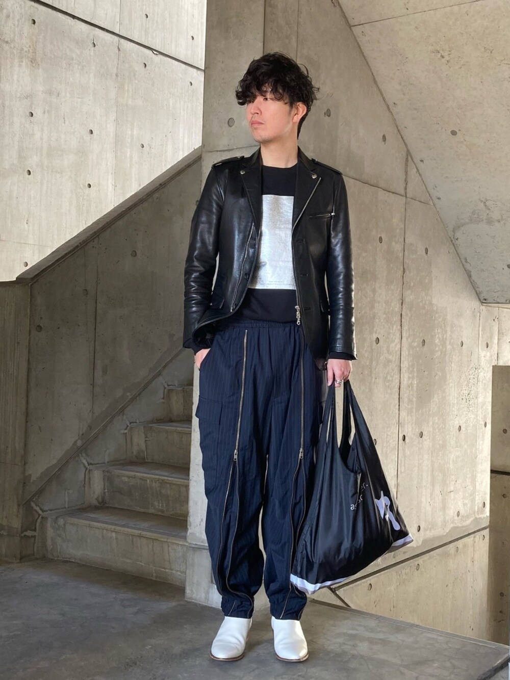 RAINMAKERのライダースジャケットを使った人気ファッション