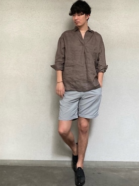 「RAINMAKER（レインメーカー）のアイテム（スリッポン）」を使った、シーマさん（メンズ・180cm）の夏コーディネート