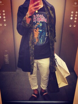 「DRIES VAN NOTEN（ドリスヴァンノッテン）のアイテム（ステンカラーコート）」を使った、YSD a.k.a Sleepyさん（メンズ・171cm）の秋コーディネート