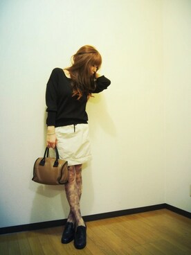 「e.m.（イーエム）のアイテム」を使った、Chamiさん（レディース・164cm）の春コーディネート