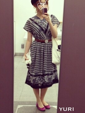「ベレー」｜「アイテム（ワンピース/ドレス）」を使った、YURIさん（レディース・159cm）の夏コーディネート