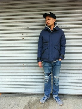 「WHITE LINE（ホワイトライン）のアイテム（ジャケット/アウター）」を使った、ICONSさん（メンズ・171cm）の秋コーディネート