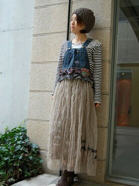 「RehersalL（リハーズオール）のアイテム（オールインワン・サロペット）」を使った、chaosbohemiaさん（レディース・156cm）の秋コーディネート