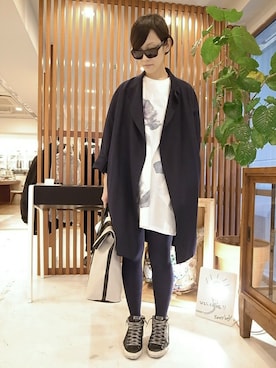 「ACNE（アクネ）のアイテム（ジャケット/アウター）」を使った、MOGGIE CO-OP STAFFさん（レディース・161cm）の夏コーディネート