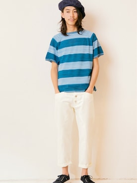 「THREE BLIND MICE（スリーブラインドマイス）のアイテム（帽子）」を使った、TERRoIRさん（メンズ・167cm）の夏コーディネート