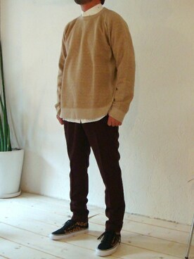 「THREE BLIND MICE（スリーブラインドマイス）のアイテム（スウェット）」を使った、TERRoIRさん（メンズ・167cm）の秋コーディネート