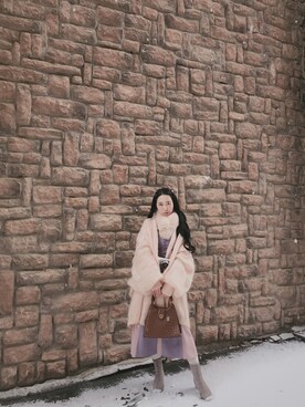 「VINTAGE（ヴィンテージ）のアイテム（ピーコート）」を使った、Rosyswanさん（レディース・158cm）の冬コーディネート