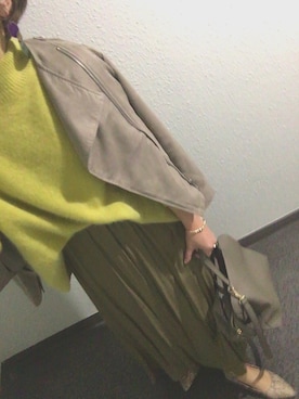 「同色コーデ」｜「アイテム（ジャケット/アウター）」を使った、kie99さん（レディース・155cm）の春コーディネート