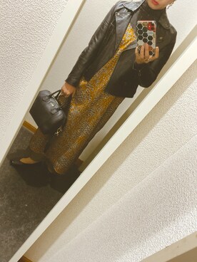 「STUDIOUS（ステュディオス）のアイテム（ライダースジャケット）」を使った、kie99さん（レディース・155cm）の春コーディネート