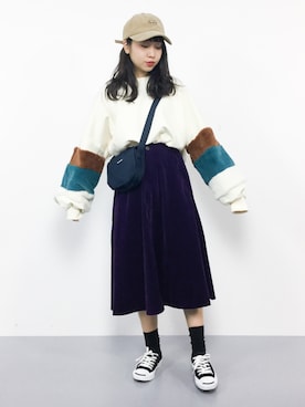 「one way（ワンウェイ）のアイテム（スウェット）」を使った、エル 🍒さん（レディース・157cm）の秋コーディネート