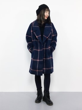 「EMODA」｜「アイテム（チェスターコート）」を使った、エル 🍒さん（レディース・157cm）の秋コーディネート