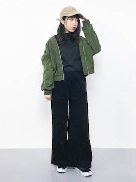 「antiqua（アンティカ）のアイテム（ブルゾン）」を使った、エル 🍒さん（レディース・157cm）の秋コーディネート