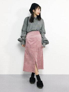 スカート ピンク系 を使った ビッグシャツ の人気ファッションコーディネート Wear