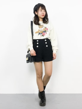 「MERCURYDUO（マーキュリーデュオ）のアイテム（ハンチング/ベレー帽）」を使った、エル 🍒さん（レディース・157cm）の冬コーディネート