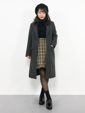 「dazzlin（ダズリン）のアイテム（チェスターコート）」を使った、エル 🍒さん（レディース・157cm）の冬コーディネート