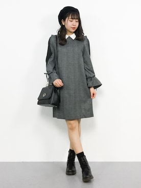 「bye bye（バイバイ）のアイテム（ワンピース）」を使った、E R Uさん（レディース・157cm）の冬コーディネート