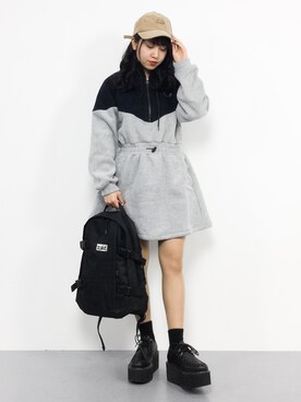 HALF ZIP JERSEY DRESS（ワンピース）｜X-girl（エックスガール