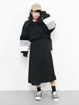 「one way（ワンウェイ）のアイテム（スウェット）」を使った、エル 🍒さん（レディース・157cm）の冬コーディネート