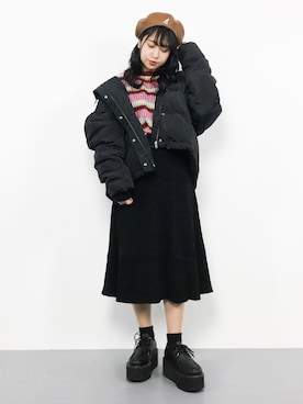 E R Uさん（レディース・157cm）の冬コーディネート