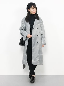 「LEE」｜「アイテム（トレンチコート）」を使った、エル 🍒さん（レディース・157cm）の冬コーディネート