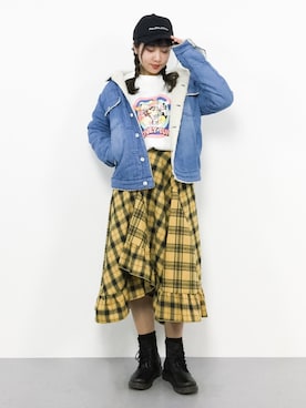 「one after another NICE CLAUP（ワンアフターアナザーナイスクラップ）のアイテム（キャップ）」を使った、エル 🍒さん（レディース・157cm）の冬コーディネート