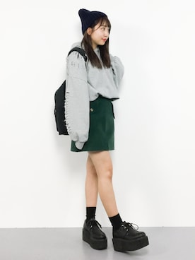 E R Uさん（レディース・157cm）の冬コーディネート