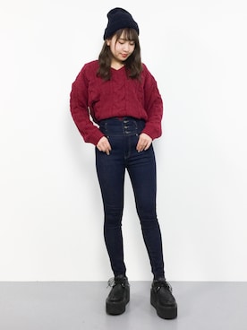 E R Uさん（レディース・157cm）の冬コーディネート