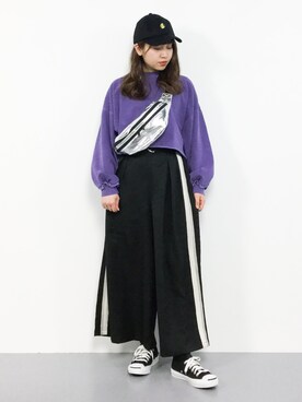 「w closet」｜「アイテム（キャップ）」を使った、エル 🍒さん（レディース・157cm）の冬コーディネート
