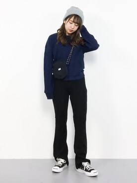 「MURUA（ムルーア）のFitリブニットPT（その他パンツ）」を使った、E R Uさん（レディース・157cm）の春コーディネート