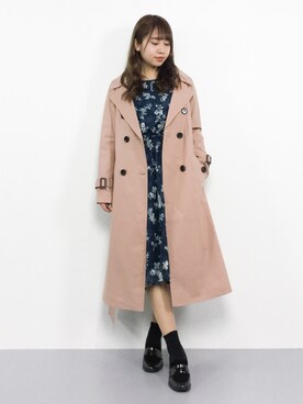 「REDYAZEL（レディアゼル）のアイテム（トレンチコート）」を使った、エル 🍒さん（レディース・157cm）の春コーディネート
