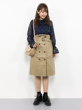 「Heather（ヘザー）のシェードフラワーブラウス　786003（シャツ/ブラウス）」を使った、E R Uさん（レディース・157cm）の春コーディネート