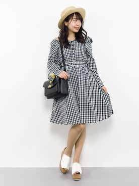 Olive Des Olive オリーブデオリーブ の ギンガム オフショルワンピース ワンピース Wear