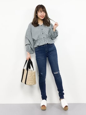 E R Uさん（レディース・157cm）の春コーディネート