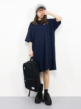 「SPINNS（スピンズ）のアイテム（バックパック/リュック）」を使った、エル 🍒さん（レディース・157cm）の春コーディネート