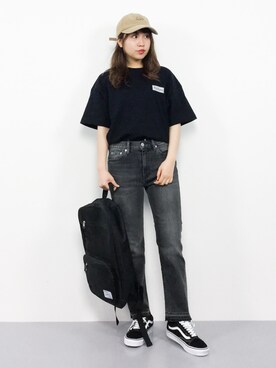 「SPINNS（スピンズ）のアイテム（バックパック/リュック）」を使った、エル 🍒さん（レディース・157cm）の春コーディネート