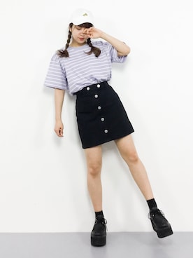 「one after another NICE CLAUP（ワンアフターアナザーナイスクラップ）のアイテム（キャップ）」を使った、エル 🍒さん（レディース・157cm）の春コーディネート