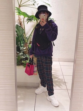 「charm's（チャムス）のアイテム」を使った、E R Uさん（レディース・157cm）の冬コーディネート