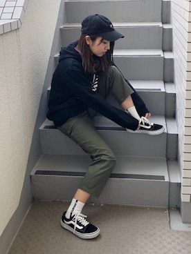 「179/WG（イチナナキュウダブルジー）のアイテム（帽子）」を使った、エル 🍒さん（レディース・157cm）の冬コーディネート