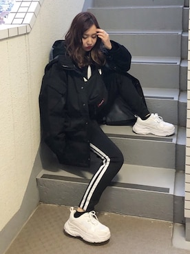 「STUSSY（ステューシー）のアイテム（ブルゾン）」を使った、エル 🍒さん（レディース・157cm）の春コーディネート