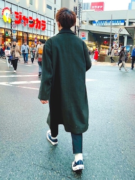 「JOURNAL STANDARD（ジャーナルスタンダード）のアイテム（ピーコート）」を使った、MAISONさん（メンズ・173cm）の冬コーディネート