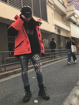 「schott（ショット）のSchott/ショット/2TONE SNORKEL DOWN PARKA/ツートーン シュノーケル ダウンパーカー（ダウンジャケット/コート）」を使った、AOKIFLASH‼︎!さん（メンズ・166cm）の秋コーディネート