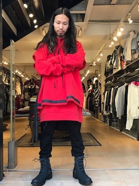 「backlash」｜「アイテム（スウェット）」を使った、AOKIFLASH‼︎!さん（メンズ・166cm）の冬コーディネート