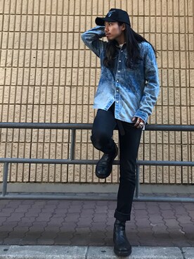 「roar（ロアー）のアイテム（キャップ）」を使った、AOKIFLASH‼︎!さん（メンズ・166cm）の冬コーディネート
