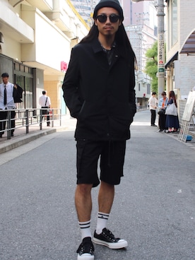 「ISAMU KATAYAMA BACKLASH（イサムカタヤマバックラッシュ）のアイテム（カバーオール）」を使った、AOKIFLASH‼︎!さん（メンズ・166cm）の春コーディネート