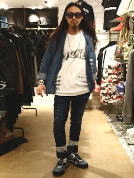 「COTE MER （コートメール）のアイテム（トップス）」を使った、AOKIFLASH‼︎!さん（メンズ・166cm）の夏コーディネート